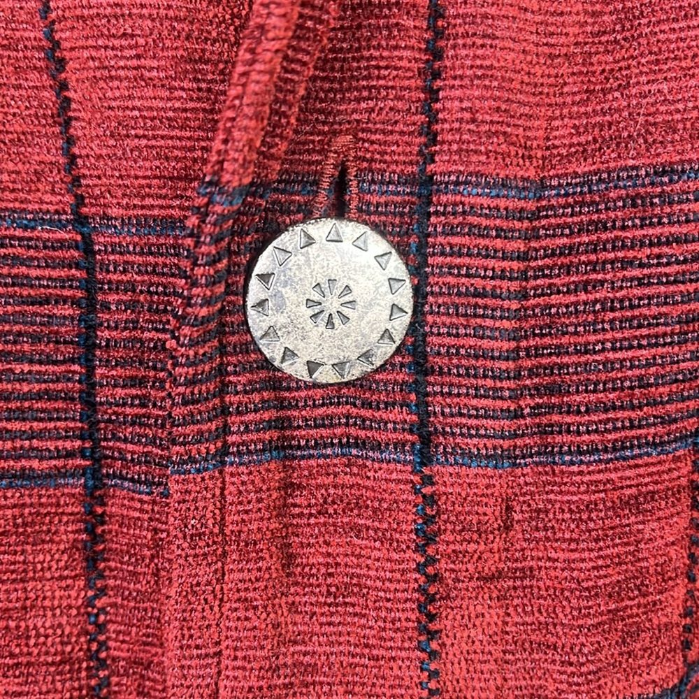 Concho Button Western Plaid Button Down Shirt Jac… - image 3